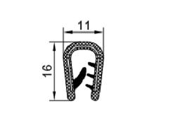 PIRELI-U PVC  A1 024 - Profil s kovovou výstužou 