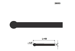 Gumová nota 26053 EPDM 70°ShA - Tesnenie, hlava 4,5 mm, hrúbka pásky 2 mm