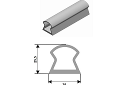 PROFIL SILIKÓNOVÝ 60°ShA 26081 - Špeciálny dutý profil zo silikónu 60°ShA, biely / čierny