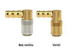 ESD*T-90 - Rýchlospojka Plastik Dn 9 s uhlovým tŕňom pre nástrčné hadice (s ventilom aj bez)