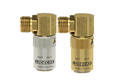 ESDT*AL AG 90° - Rýchlospojka ALM s vonkajším 90° závitom BSP(AG) so zaistením 15 bar (-20/+220°C)