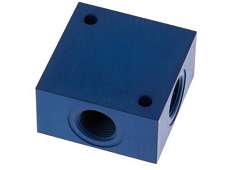 KRÍŽOVÝ ROZDEĽOVAČ - Hliníkový rozdeľovač štvorcový, štvorcestný, PN 16 bar