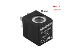 SOL10- Ø 10* size 22mm- Solenoid - Cievka série Fluid pre solenoid 01F 2/2 (3/2) Form A