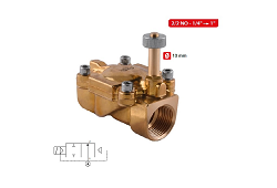 04F -2/2 NO ELEKTROMAGNETICKÝ VENTIL SERVO-ASIST - Membránový MS, otvorený, bez solenoidu IG 1/4 až 1" - 24V/220V AC/DC 0,15 až 10 Bar