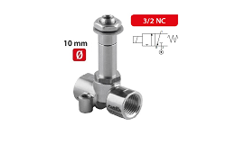 X1F FLUID SOL Ø10-3/2 NC/SS PRIAMO OVLÁDANÝ SOLENOID - Nerezové ventily zatvorené bez prúdu, riadenie kvapalín 0-40 Bar (-10/+90°C)