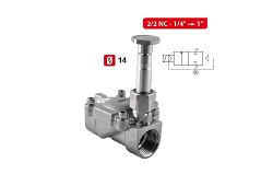 X4A -2/2 NC ELEKTROMAGNETICKÝ SS VENTIL SERVO-ASIST - Membránový v nereze, zatvorený, bez solenoidu IG 1/4 až 1" - 12V AC/DC 0,15 až 16 Bar