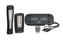 DUALNI SADA SVITILEN DELUX - Vreckové svietidlo, bezdrôtové nabíjanie, 600 Lux/0.5m, prevádzka 8 hod.