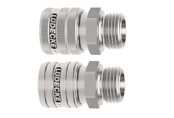 STANDARD AG-AB SS - Nerezová obojstranne uzatváracia rýchlospojka s vonkajším závitom DN 7,2