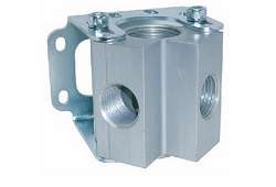 90642 - Rozvodný blok 2 cestný - Panelová hliníková kocka pre rozvody vzduchu